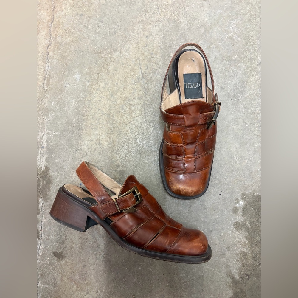 Genuine leather vintage pegabo italy fishermen old money  Brown Leather Shoes